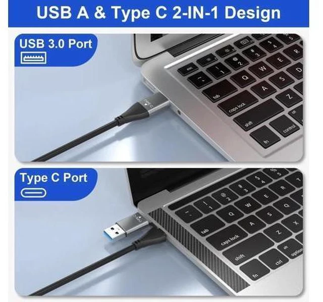 Alt view image 12 of 14 - 7-in-2 Multi Camera Card Reader, USB 3.0 & USB-C Dual Interface Memory Stick Pro Duo Adapter, Supports SD/Micro SD/CF/XD/MS Pro Duo, 5Gbps High Speed, Read 5 Cards Simultaneously, Compatible with iPho
