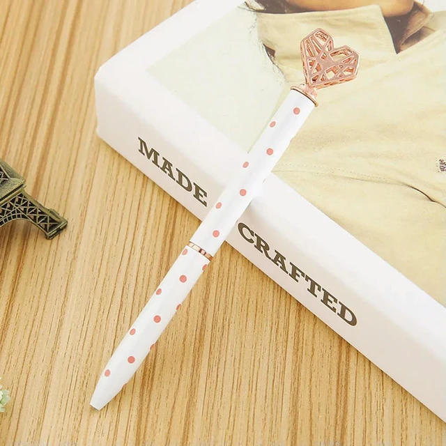 Alt view image 5 of 6 - 5Pcs l Heart Shape Ballpoint Pens Creative Writing Pen Smooth Ink Student Office School Stationery