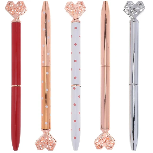 Alt view image 6 of 6 - 5Pcs l Heart Shape Ballpoint Pens Creative Writing Pen Smooth Ink Student Office School Stationery