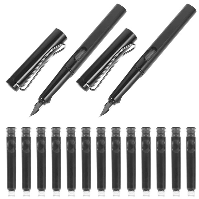 Alt view image 6 of 6 - 1Set Fountain Pen Compact ABS Carbon Material Comfortable Handle Fountain Pen Ink Cartridges School Office Gift