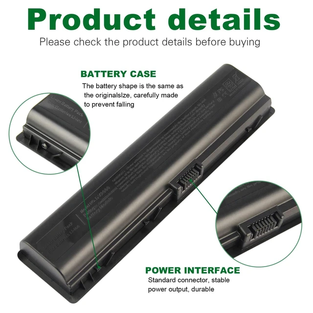 Alt view image 8 of 10 - Fancy Buying Laptop Battery for HP Pavilion DV2000 DV2100 dv2200 dv2400 dv6000 dv6100 dv6300 dv6500 dv6700 Compaq Presario C700 Battery