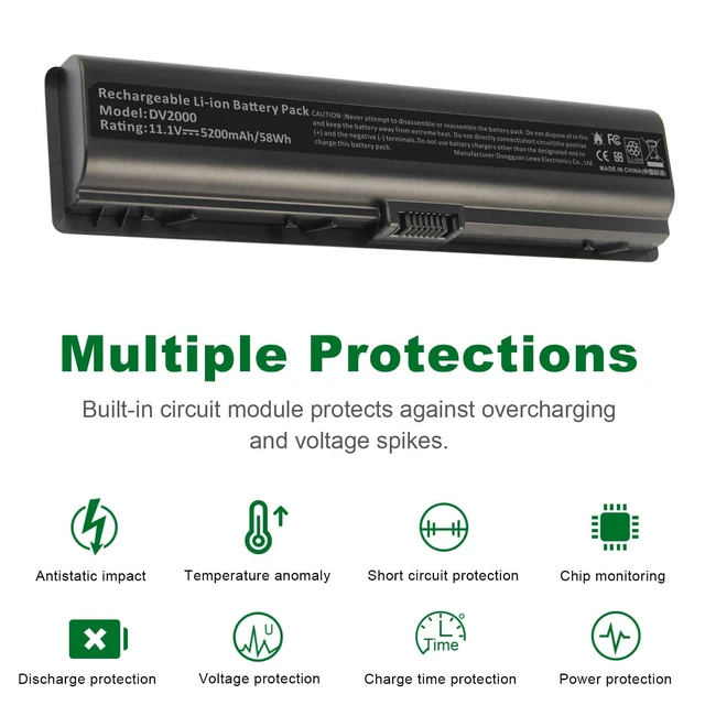 Alt view image 9 of 10 - Fancy Buying Laptop Battery for HP Pavilion DV2000 DV2100 dv2200 dv2400 dv6000 dv6100 dv6300 dv6500 dv6700 Compaq Presario C700 Battery