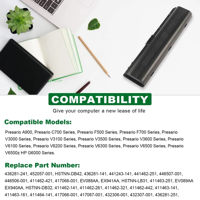 Alt view image 10 of 10 - Fancy Buying Laptop Battery for HP Pavilion DV2000 DV2100 dv2200 dv2400 dv6000 dv6100 dv6300 dv6500 dv6700 Compaq Presario C700 Battery