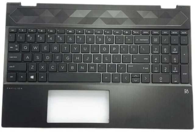 Alt view image 4 of 6 - For X360 15-CR C Case Keyboard, Black, Silver Edge Non-Backlit L20848-001
