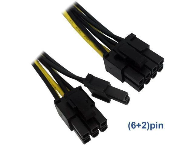 Alt view image 6 of 8 - (3-Pack Molex to 6 Pin 8 Pin GPU Power Adapter, 8 Pin (6+2) Male PCI Express to 2X Molex PCIe Power Adapter Cable 9-inch(23cm)