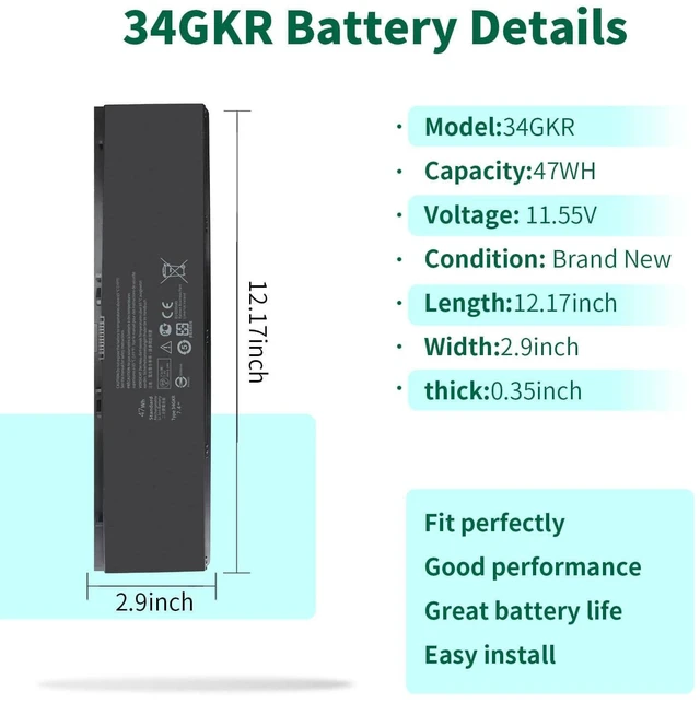Alt view image 7 of 10 - DMKAOLLK E7440 Laptop Battery for Dell Latitude 14 7000 E7440 E7450 E7420 Series PFXCR 34GKR F38HT G95J5 3RNFD G0G2M T19VW 909H5 0909H5 451-BBFT 451-BBFV 451-BBFY E225846 Notebook Battery
