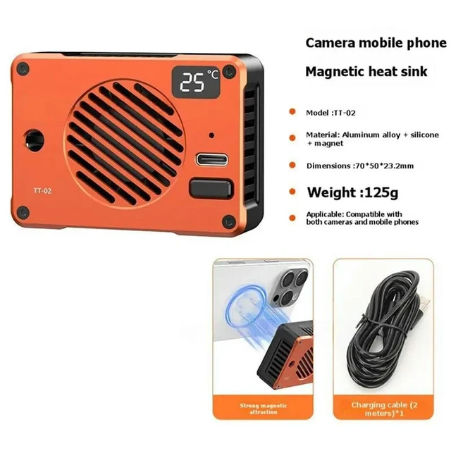 Alt view image 6 of 6 - TT-02 Semiconductor Cooler Mobile Phone Magnetic Mounting For A7M4/ZVE10/A7S3 Digital Display Camer