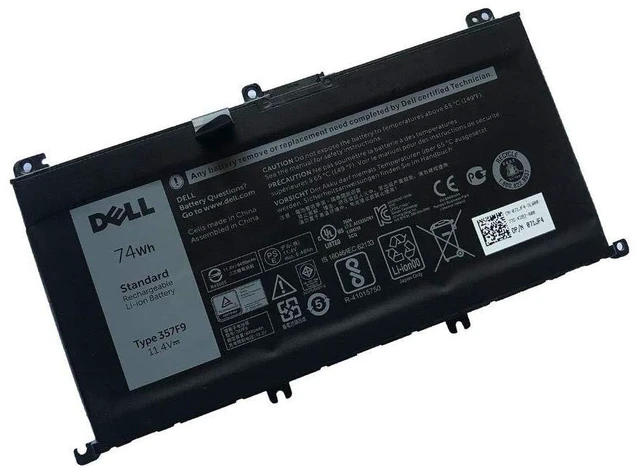 Alt view image 5 of 8 - DELL 357F9 Notebook Battery 11.1V 74Wh replaceable For Dell Inspiron15 5000 Series 5576 5577 Inspiron15 7559 Inspiron15 7000 Inspiron15 7557 7559 7566 7567 INS15PD-1548B INS15PD-1548R Best OEM Quality