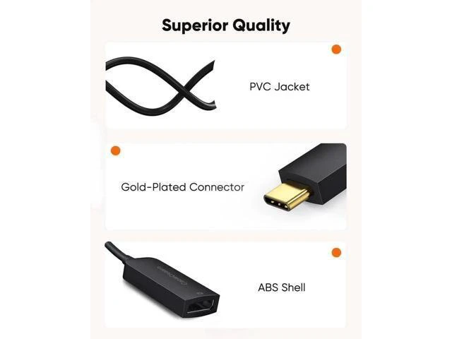 Alt view image 10 of 14 - 8K USB C to DisplayPort 1.4 Adapter, 40Gbps USB Type-C to DP Converter Supports 8K@60Hz, 4K@144Hz HDR, Thunderbolt 4/3 USB4 Compatible for Valve Index, Oculus Rift S, MacBook, iPhone 15, Dell XPS