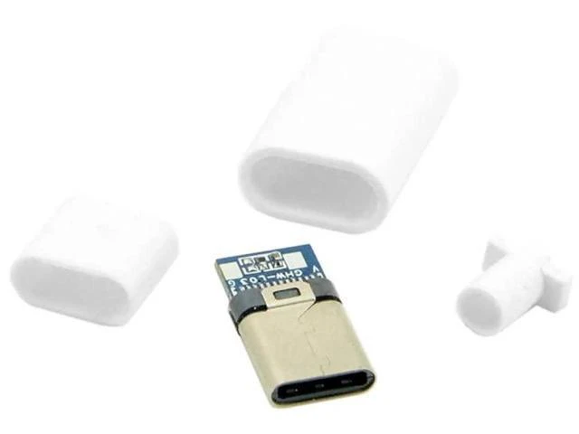 Alt view image 9 of 14 - Aomoproing 5set DIY 24pin USB 3.1 Type C USB-C Male Plug Connector SMT Type with 3.5mm SR and Housing Cover