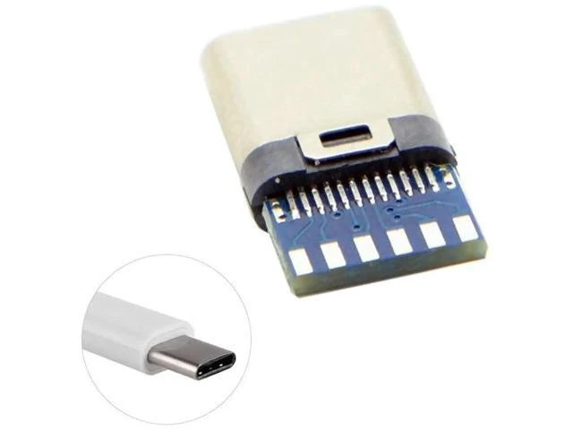 Alt view image 14 of 14 - Aomoproing 5set DIY 24pin USB 3.1 Type C USB-C Male Plug Connector SMT Type with 3.5mm SR and Housing Cover