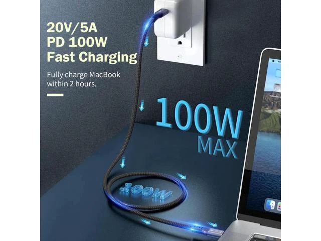 Alt view image 10 of 14 - AOMOPROING Thunderbolt 4 Cable 6.6ft, 40Gbps USB C to USB-C, 240W Cable Support 8K 60Hz Video, Compatible with Thunderbolt 4/3, USB4/3, Type C