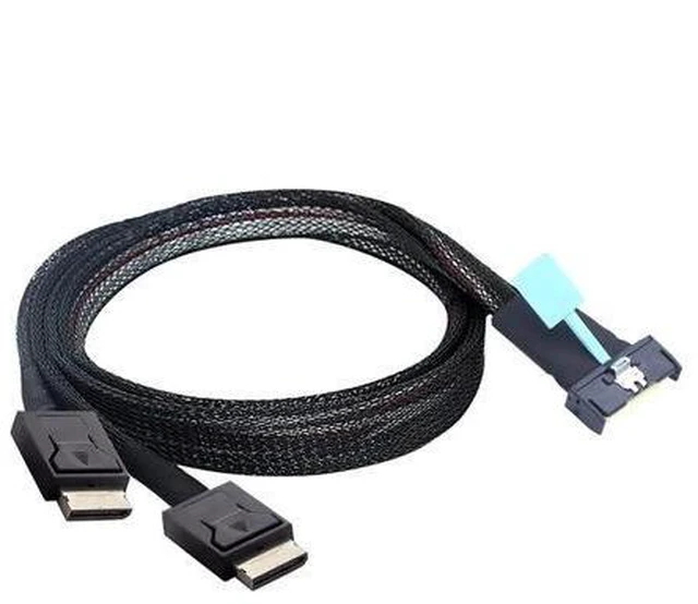 Alt view image 7 of 12 - Gen5 MCIO 8X 8I 74P to 2 Oculink SFF-8611 4I Server Cable High-Speed 32GT/s Support PCIe4.0 PCIe5.0 (80cm)