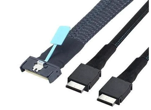 Alt view image 8 of 12 - Gen5 MCIO 8X 8I 74P to 2 Oculink SFF-8611 4I Server Cable High-Speed 32GT/s Support PCIe4.0 PCIe5.0 (80cm)