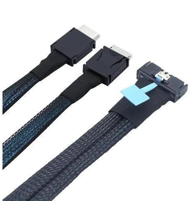 Alt view image 12 of 12 - Gen5 MCIO 8X 8I 74P to 2 Oculink SFF-8611 4I Server Cable High-Speed 32GT/s Support PCIe4.0 PCIe5.0 (80cm)
