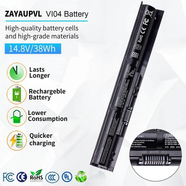 Alt view image 9 of 14 - VI04 Notebook Battery for HP Spare 756743-001 756478-851 756744-001 756478-421 756478-422 VI04041 VI04XL VI04041-CL HSTNN-LB6I HSTNN-C82C ProBook 450 G2 Pavilion 15-P226NR 15-P213CL Envy M7-K111DX