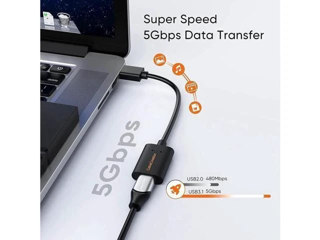 Alt view image 11 of 14 - USB3.1 USB C Female to USB Male Adapter Cable 5Gbps CableCreation USB to USB C Adapter USB C to A Adapter Female USB C Adapter for Laptops Oculus Quest Link Logitech StreamCam Other USB-A Devices