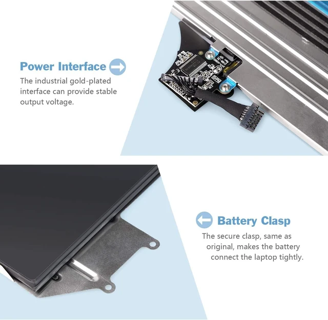 Alt view image 10 of 12 - Replacement Laptop Notebook Battery for A1965 MacBook Air 13" 13.3" A1932(Late 2018 2019) A1279 Early 2020 EMC 3184 3302 MacBookAir 8,1 8,2 9,1fit MRE82LL/A MRE92LL/A MVFH2LL/A MVFM2LL/A MRE82B/A
