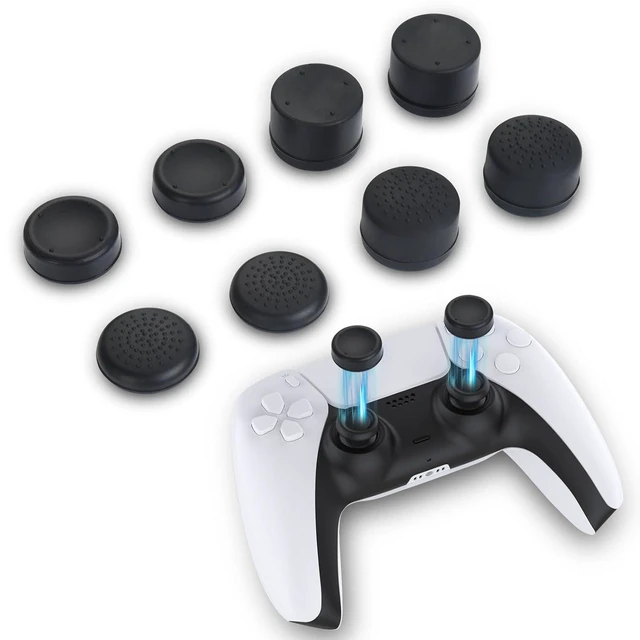 Alt view image 8 of 14 - ELUTENG Joystick Replacement Grip Caps for PS4/PS5 Controller 8 Pcs Anti-Slip Anti-Stickiness Anti-Scratch Joystick Caps Controller Thumbstick Grips Replacement Button Repair Part