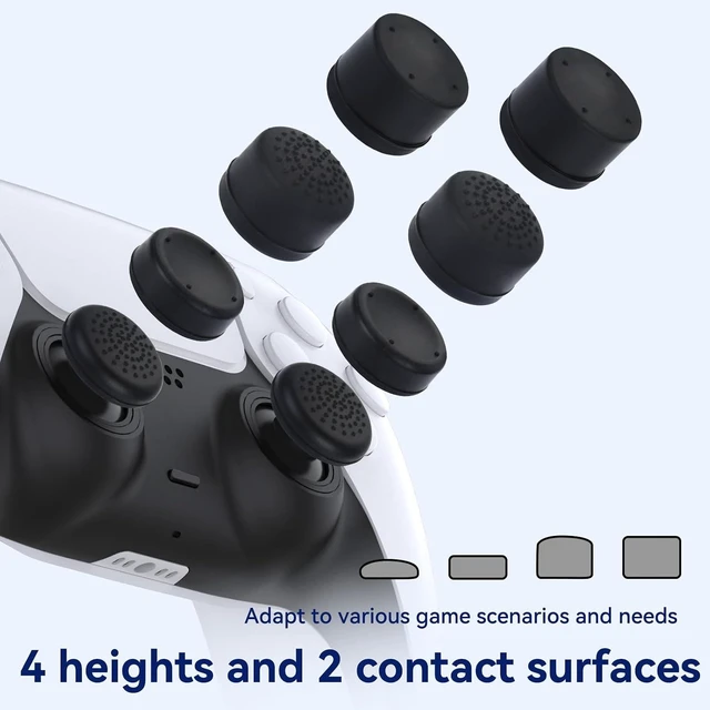 Alt view image 10 of 14 - ELUTENG Joystick Replacement Grip Caps for PS4/PS5 Controller 8 Pcs Anti-Slip Anti-Stickiness Anti-Scratch Joystick Caps Controller Thumbstick Grips Replacement Button Repair Part