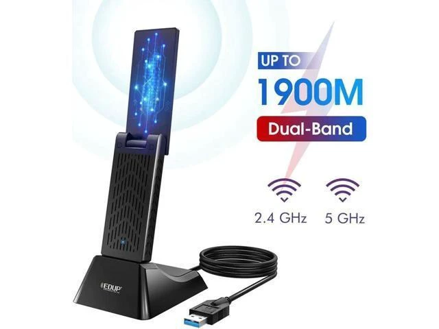 Alt view image 8 of 14 - USB 3.0 WIFI Adapter 1900Mbps Dual Band 5Ghz/2.4Ghz USB AC Network Card Long Range Wifi Receiver Antena for Laptop Desktop