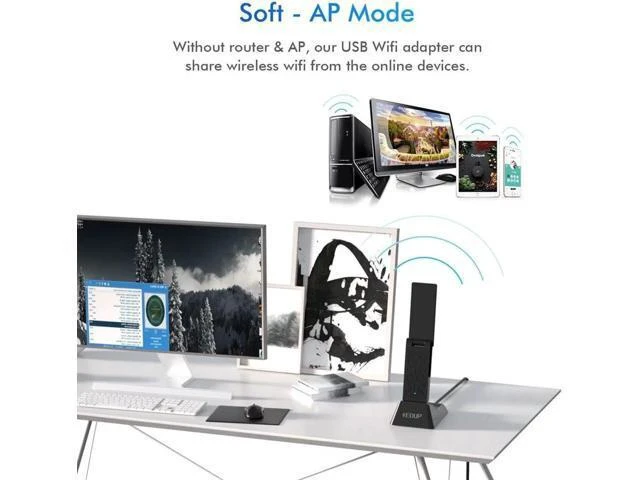Alt view image 12 of 14 - USB 3.0 WIFI Adapter 1900Mbps Dual Band 5Ghz/2.4Ghz USB AC Network Card Long Range Wifi Receiver Antena for Laptop Desktop