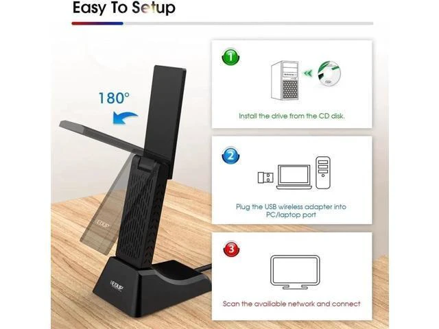 Alt view image 13 of 14 - USB 3.0 WIFI Adapter 1900Mbps Dual Band 5Ghz/2.4Ghz USB AC Network Card Long Range Wifi Receiver Antena for Laptop Desktop