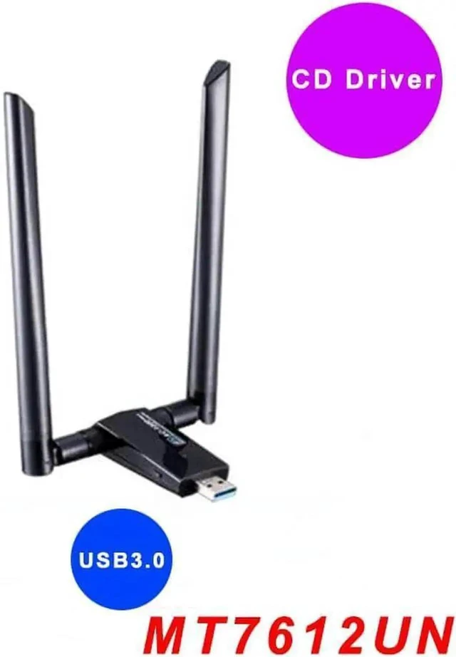 Alt view image 8 of 10 - WISDUM Network Card AC1200Mbps USB3.0 Wireless Antenna Adapter MT7612U IEEE 802.11AC Dongle Receiver Transmitter