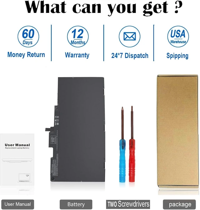 Alt view image 11 of 12 - CS03XL Notebook Battery for HP EliteBook 840 850 755 745 G3 G4 ZBook 15u G3 G4 Series 800513-001 854047-2C1 800231-141 800231-1C1 854047-1C1 996QA101H TA03XL TA03051XL CS03 CS03046XL CS03046XL-PL MT43