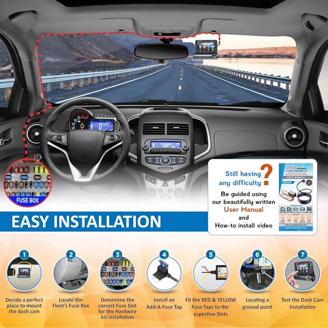 Alt view image 12 of 14 - ROVE Ultimate Dash Cam Hardwire Kit with USB-C Port for R2-4K, R2-4K PRO, R2-4K Dual, R2-4K Dual PRO, and R3 Dash Camera Models, 24Hr Parking Monitoring Kit with Low Voltage Protection