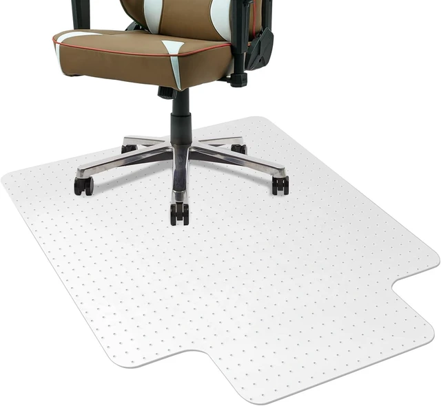 Alt view image 8 of 14 - Office Chair Mat for Carpet with Lip, Flat Shipping Heavy Duty Hard Clear Chair Mats, Under Desk Protector Floor Mat, Smooth Glide Plastic Rolling Computer ChairMat (32x48 Inch)