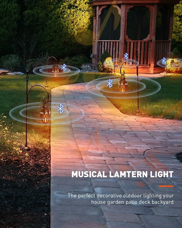 Alt view image 14 of 14 - MOFOKEAY 2 Pack Outdoor Bluetooth Speakers,Wireless Speakers with LED Flame Flickers,IP5X Waterproof Torch Lights Lantern Speakers for Patio Yard Pool Party,Gifts for Men/Women