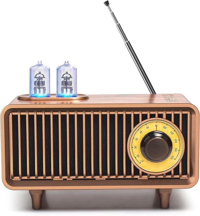 Alt view image 7 of 12 - COLSUR Retro Bluetooth Speaker, Vintage Radio, bass, Bluetooth 5.1 Wireless Connection, Suitable for Home Office, Outdoor Party, Portable Speaker, Suitable for iPhone, Android Speaker
