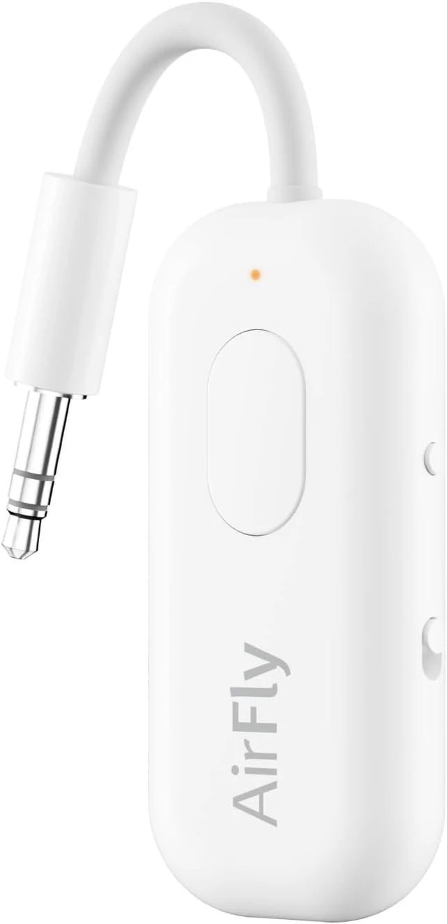 Alt view image 8 of 14 - Twelve South AirFly Pro | Bluetooth Wireless Transmitter/Receiver Adapter for 2 Headphones, Audio Sharing, Compatible with 3.5mm aux Jack for Airplanes, TV, Gym, Stereo, and Travel, 25+ Hr Battery