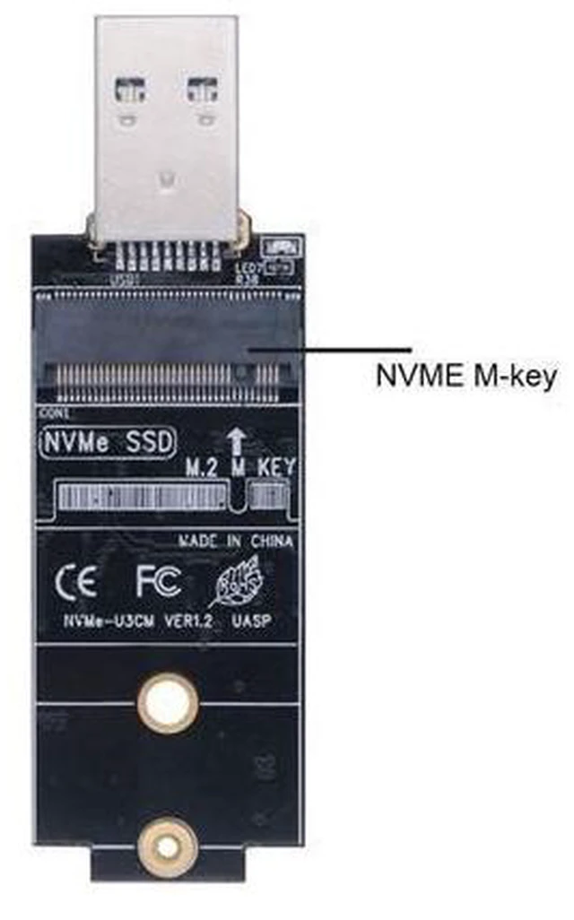Alt view image 10 of 14 - CY M.2 NVME SSD Enclosure Adapter USB 3.1 Gen2 10Gbp to NVME PCI-E M-Key Solid State Drive External Enclosure for 2242mm 2230mm NVMe M-Key M.2 SSD