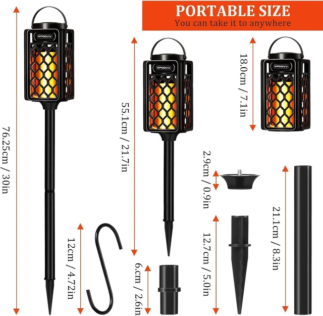 Alt view image 12 of 14 - 2 Pack Outdoor Bluetooth Speakers, Portable Led Flame Speaker Waterproof with Torch Atmosphere 10w Enhanced Bass for Patio Porch Garden Home Backyard Decor, Gifts for Men Women Couples Dads Moms