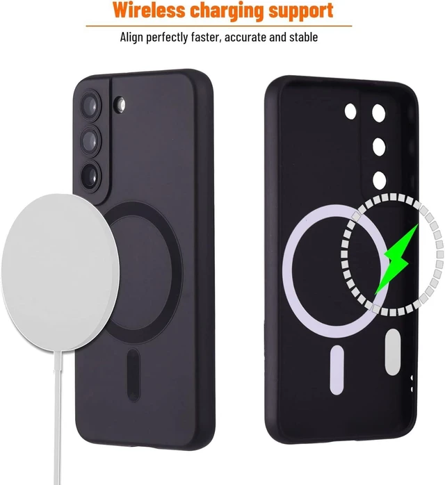 Alt view image 9 of 12 - Magnetic for Samsung Galaxy S21 Case,Soft Silicone Samsung Galaxy S21 Phone Case with Camera Protection,Anti-Scratch Samsung Galaxy S21 Case Compatible with MagSafe, Black