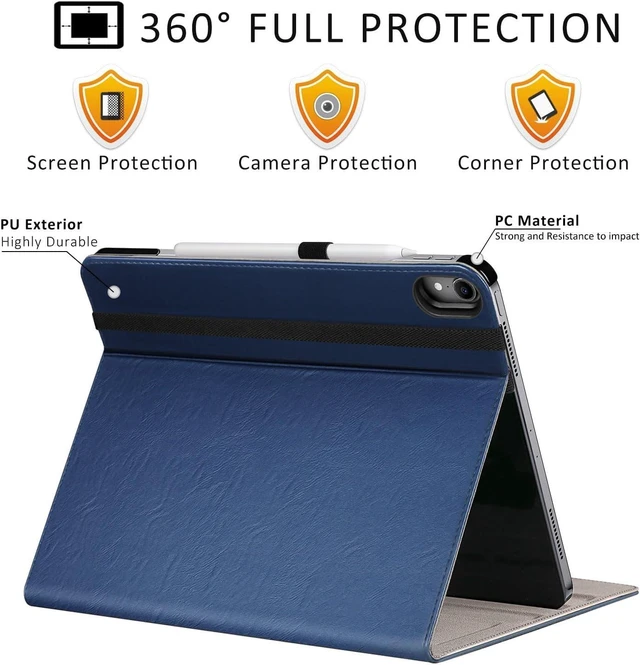 Alt view image 10 of 14 - ZtotopCases for iPad Air 13 inch M3 2025 & 2024 M2 Case/iPad Pro 12.9 Case 3rd Generation 2018, Premium Leather Folio Cover (Supports iPad Pencil Charging), Auto Sleep/Wake, Multiple 4 Angles Blue