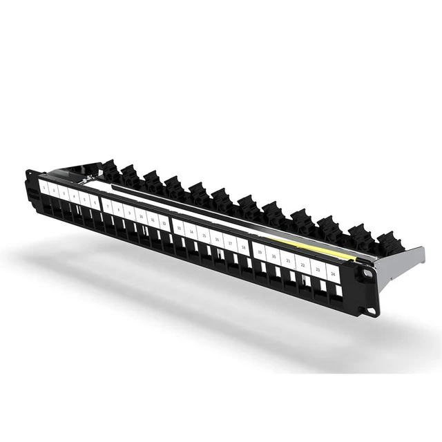 Alt view image 14 of 14 - AMPCOM 24 Ports 1U Blank Keystone Patch Panel, 19 inch Rack or Wall Mount with Rear Cable Management Panel for Ethernet CAT5e/CAT6/CAT7, USB, HDMI