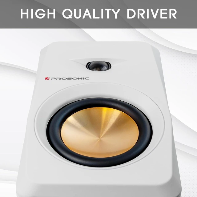Alt view image 10 of 14 - Active Bluetooth Bookshelf Speaker Studio Monitor Home Theater, Optical Input, Coaxial Input, 2 x RCA Aux Input, 30 Watts x 2 (White)