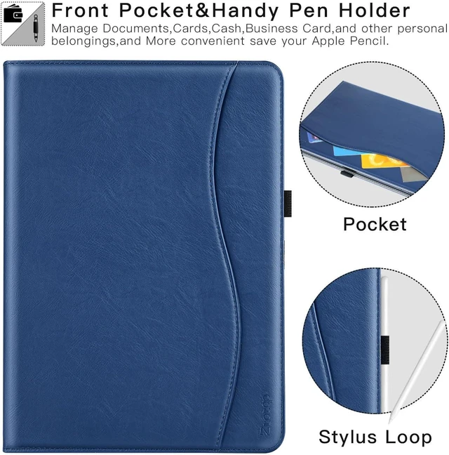 Alt view image 14 of 14 - ZtotopCases for iPad Air 13 inch M3 2025 & 2024 M2 Case/iPad Pro 12.9 Case 3rd Generation 2018, Premium Leather Folio Cover (Supports iPad Pencil Charging), Auto Sleep/Wake, Multiple 4 Angles Blue