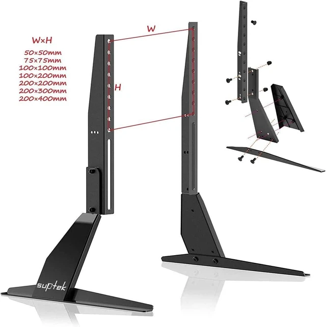 Alt view image 13 of 14 - Suptek Universal TV Stand Legs TV Feet for 23 to 42 inch LCD LED OLED Plasma TVs, Table Top Replacement TV Stand Pedestal Riser for Flat&Curved Screen Max VESA 400x200mm Up to 88lbs ML1732