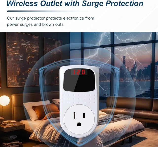 Alt view image 9 of 14 - BSEED Surge Protector Outlet, Voltage Regulator, Surge Protector for Refrigerator/TV/PC/Home Appliance, Wall Tap Adapter, Space Saving Design, LED Display Screen, Adjustable,120V, 15A, 1800W, 1 Pack