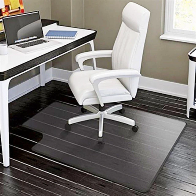 Alt view image 8 of 14 - Lykos 48" x 36" PVC Matte Desk Office Chair Floor Mat Protector for Hard Wood Floors Transparent