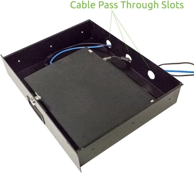 Alt view image 6 of 7 - Navepoint Rack Mount Drawer for 19-Inch Server Cabinet Case Or DJ with Lock and Key 1U Black