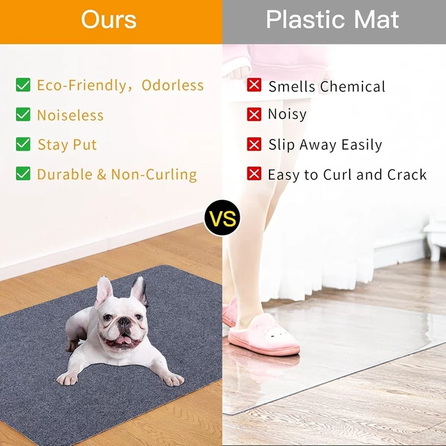 Alt view image 13 of 14 - Office Chair Mat for Hardwood & Tile Floor, 55"x35" Computer Gaming Rolling Chair Mat, Under Desk Low-Pile Rug, Large Anti-Slip Floor Protector for Home Ofiice(Dark Gray)