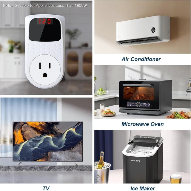 Alt view image 13 of 14 - BSEED Surge Protector Outlet, Voltage Regulator, Surge Protector for Refrigerator/TV/PC/Home Appliance, Wall Tap Adapter, Space Saving Design, LED Display Screen, Adjustable,120V, 15A, 1800W, 1 Pack