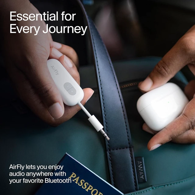 Alt view image 14 of 14 - Twelve South AirFly SE | Bluetooth Wireless Audio Transmitter Adapter for AirPods/Headphones, 20+ Hr Battery, Works with 3.5mm aux Jacks on Airplanes, TVs, Gym Equipment, and Travel