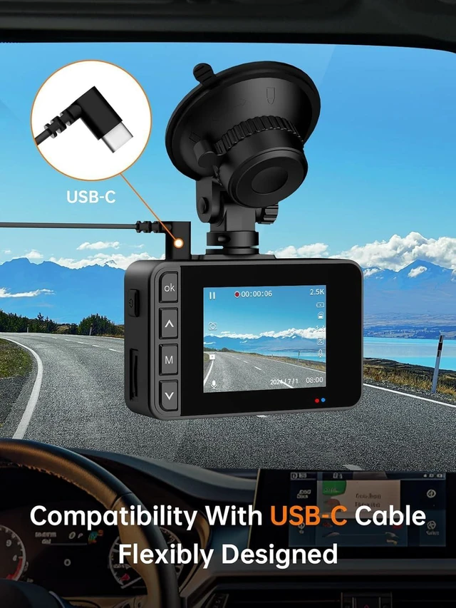 Alt view image 13 of 14 - Dash Cam Front and Rear, 2.5K+1080P Dual Dash Camera for Cars, 2 Display Mini Car Camera, G-Sensor Dashcam, Night Vision, 24H Parking Mode, Loop Recording, 170°Wide Angle, 32GB Card Included