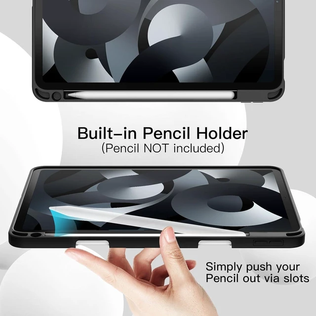 Alt view image 12 of 14 - JETech Case for iPad Air 11-Inch M3/M2 (2025/2024), iPad Air 5/4 (2022/2020 5th/4th Generation 10.9-Inch) with Pencil Holder, Slim Tablet Cover with Soft TPU Back, Auto Wake/Sleep (Black)